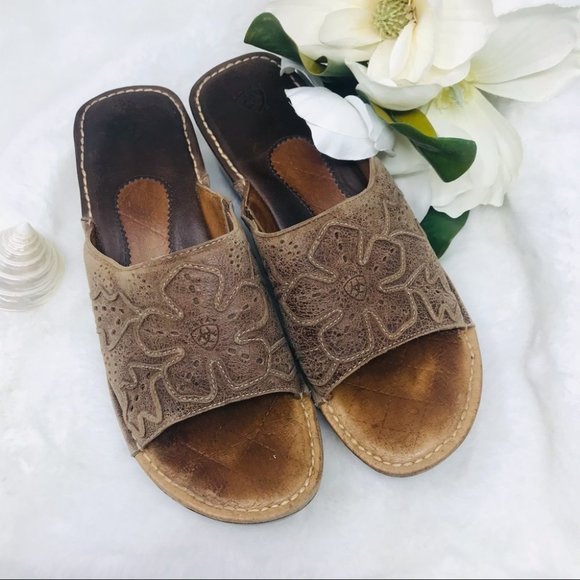 Ariat Shoes - Ariat Boho Distressed Leather Slides, 10B